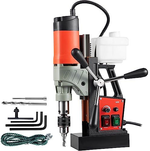 Trapano a colonna magnetico, 1200W 40mm 13000N Macchina for perforatrice elettrica da banco Mag for la struttura in acciaio di ingegneria, Potente ed efficiente