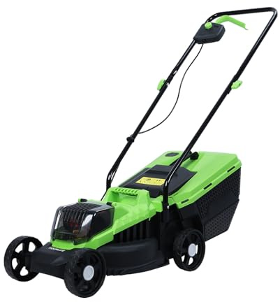 Fiauli Tondeuse à Gazon Électrique Puissante 1600W 3600RPM Walk-Behind 25-45-65cm Réglable Auto-propulsée Pression sans Fil avec Moteur sans Balai amélioré Vert