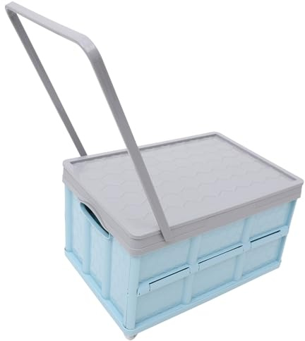 WOONEKY Boîte de Rangement avec Roues et Couvercle Bac Empilable pour Vêtements et Jouets Capacité pour Maison et Voiture Caisse Sécurisée pour Organisation Quotidienne