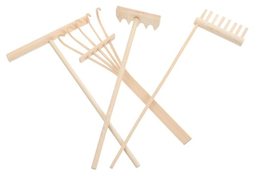 ZUNOXAZ 4pcs Zen Sand Table Bamboo Mini Garden Rake Set Accessories for Home Office Decor Tabletop Zen Garden Rake Tools