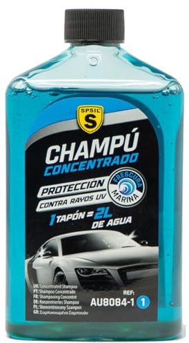 SPSIL Champú Concentrado para Coche - Limpieza Profunda y Espuma Activa - Lavado Seguro con pH Neutro para Pintura, Brillo y Protección - Elimina Suciedad, Insectos y Residuos AZUL 500ml