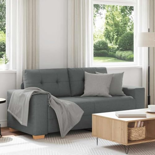 Hommdiy 2 Sitzer Sofa Dunkelgrau 140 cm Stoff