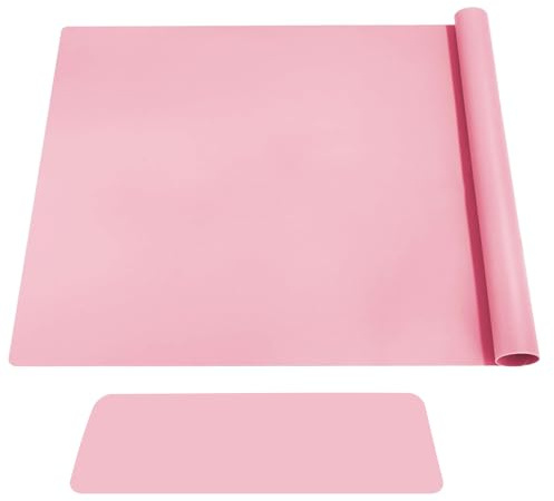 OELZWVN Large Silicone Mat 70 cm x 50 cm, Pink Painting Mat for Kids, Silicone Baking Mat, Modeling Mat for Crafts, Craft Mat