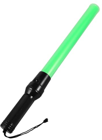 WRITWAA Led-Signalstab Verkehrsstab Mit Fluoreszierendem Material Und Hochreflektierendem Gitter Stoßfeste Warnleuchte Für Nachtverkehr Verkehrssteuerung Konzert-Jubelstab 2 Stück