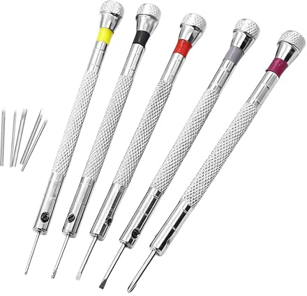 Precision Screwdriver Set,Watchmakers Screwdriver Set, 5 Pcs | Micro Precision Watch Screwdriver Set,Watchmakers Screwdrivers Reversible BladeScrewdriver for Watch Eyeglasses JewelryRepair