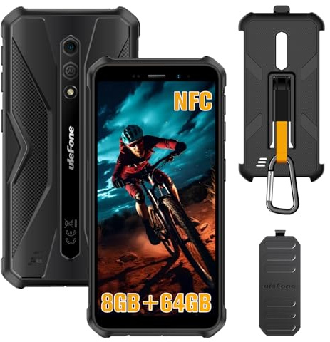 Ulefone Armor X12 Pro Outdoor Handy, Android 15,Octa-Core Prozessor 8GBRAM+64GBROM, Outdoor Smartphone Ohne Vertrag, Kamera 13 MP, 5,45 Zoll HD+ Baustellenhandy, Akku4860mAh, 4GDual SIM/NFC/GPS/IP69K