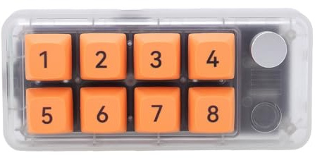 Lazmin112 Clavier Macro Programmable, pavé Numérique USB C Filaire à 8 Touches avec Touches ABS Remplaçables à Chaud et Rétroéclairage RVB, pour et Mac OS (Transparente)