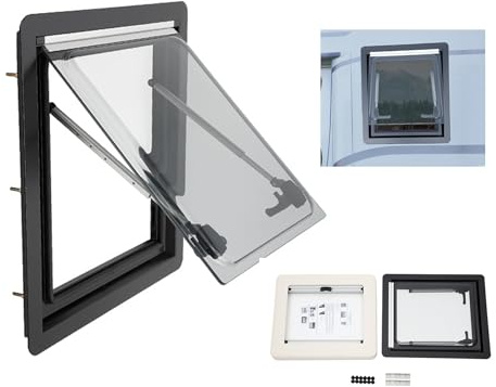 TCICOP Fenêtre de camping-car - 450 x 500 mm - Fenêtre d'exposition - Fenêtre de camping-car avec protection solaire - Ouverture maximale 70° - Fenêtre latérale pour caravane et camping-car