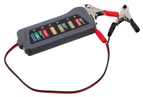 GATHINESS Intelligenter 12V Autobatterie Prüfer mit 15A Ladeprüfung, ABS Eisen Gehäuse und 27cm Kabel, multifunktionaler Batterietester für Kfz und Zweiräder