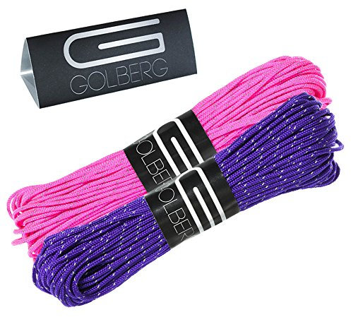 Golberg 1,8 mm fluoreszierendes reflektierendes 43 kg Paracord – viele Farben erhältlich – 1,8 mm Kordel in 20 Metern – perfekt für Spannseil, Camping, Wandern