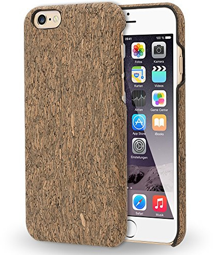 NALIA Coque en Liège Compatible avec iPhone 6 6s, Ultra-Fine Aspect Bois Hard-Case Cover Housse Protection Premium Etui, Slim Telephone Portable Bumper Mince Rigide Facile, Designs:Grey Cork