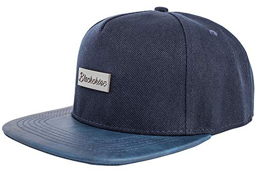Blackskies® Vanguard Snapback Cap | Casquette Baseball Homme Femme | Visière Simili Cuir Bleu Marine - Unisexe Streetwear Outdoor Été Loisirs