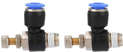 2pcs Raccord Pneumatique Rapide Tuyau Régulateur Pneumatique Vanne en Cuivre et en Plastique Contrôleur de Vitesse de Circulation d'Air Pour Raccordement (SL6-01)