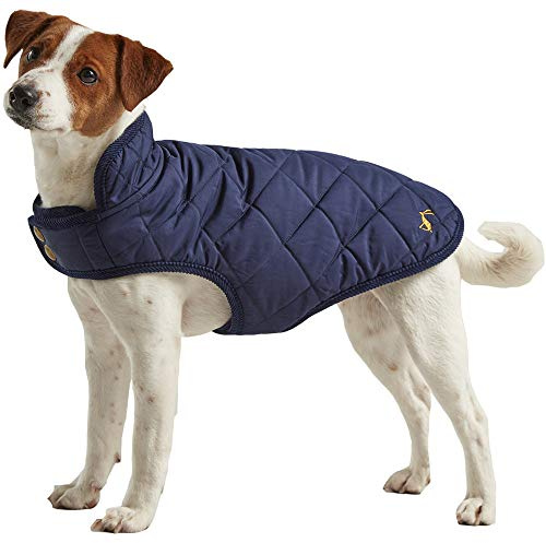 Rosewood x Joules Navy Blue Quilted Coat for Dogs, Small, Washable, Lightweight, Warm Winter Dog Jacket for Small Dogs