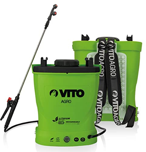 Vito 12V/8Ah 16L, 6 bar, 6 bar, litiumbatterispruta, med laddare ingår, för växter, tak och trädgård