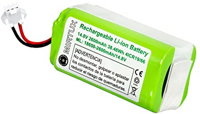 MIRTUX Kit Batería Li-Ion 2600mAh 14.8V para Conga 950, 990, 999 - Recambio de Batería para Conga de Calidad - Accesorios para Conga de Alta Eficiencia - Repuesto