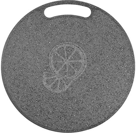 Cabilock Round Plastic Chopping Board 31cm, PP Kitchen Cutting Board with Hanging Hole, Lightweight Food Prep for Fruit, Vegetables, Bread, Cheese, Pizza and Snacks