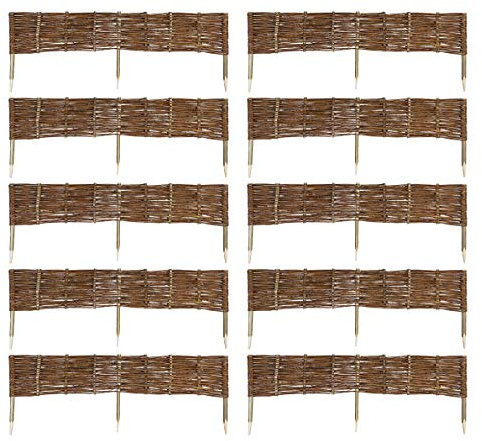 MC.Sammler Panneau en Saule tressé Palissades en Bois 16 Dimensions Hauteur: 20 cm Longueur: 120 cm clôture de Jardin 10 pièces