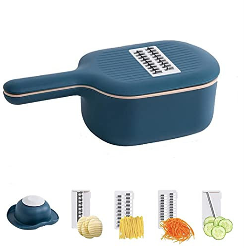 Multifunctional Chopper,Multi-function Potato Carrot Cucumber Mandoline Slicer Cutter Grater Shredders with Strainer/Kitchen Fruit and Vegetable Tools (C)
