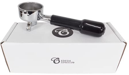 Portafiltros con mango - Compatible con cafeteras exprés SAECO 53 mm - Canasta de 14 g con doble salida