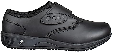 SAFETY JOGGER Safety Shoes for Women 7,5 UK - Eliane - Lightweight Comfortable Velcro Work Shoe, Ideal for Nurses, Kitchen or Indoor, Non Slip and Shock Absorbing, Oxypas, Black
