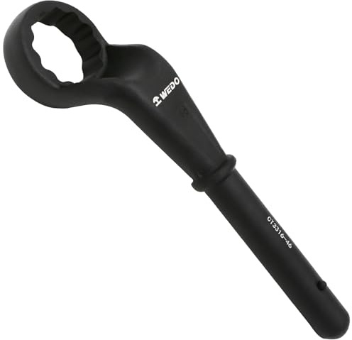 WEDO Ringschlüssel,Ringschraubenschlüssel,Schlag-Ringschlüssel,Metrisch,SW 24mm,Länge 180mm,40 Chromstahl,Verschleißfestigkeit,schwarzer Spray auf der Oberfläche,hohe Härte