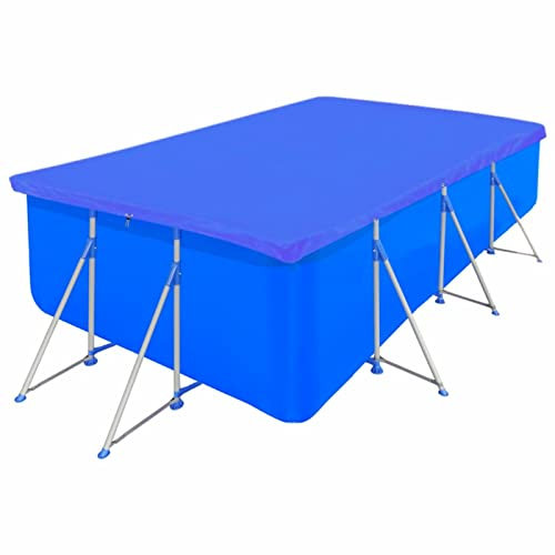 Susany 2 pcs Pool Covers Foldable Swimming Outdoor Dustproof Patio Solar Cover Heat Insulation Film for above-the-ground Frame PE Rectangular 90 g/sqm 394x207 cm, Blue