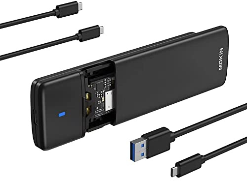 MOKiN M.2 NVMe SATA SSD Enclosure Adapter Tool-Free,NVMe USB Adapter | mit USB 3.2 Gen2 10Gbps External to USB PCI-E 6Gbps SATA M-Key / B+M Key,Support UASP Trim für SSDs 2230/2242/2260/2280