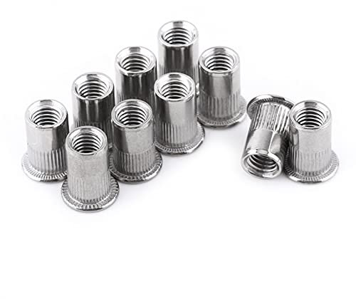 20 pièces Kit d'assortiment d'insertion d'écrou de Rivet aveugle 304 vis à métaux plates en acier inoxydable M3/M4/M5/M6/M8 accessoire d'outil de réparation de fixation(M4)