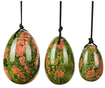 Natural Jade Yoni Egg Set Women Kegel Exerciser Vaginal Muscles Tightening Ball Crystal Rose Quartz Ben Wa Ball,Unakite