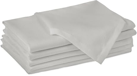 Encasa XO Cotton Cloth Napkins, Dinner Serviettes 43x43 cm Grey | 180 GSM Pure Woven Fabric | Reusable & Washable | Highly Absorbent | Easy Care Table Linen