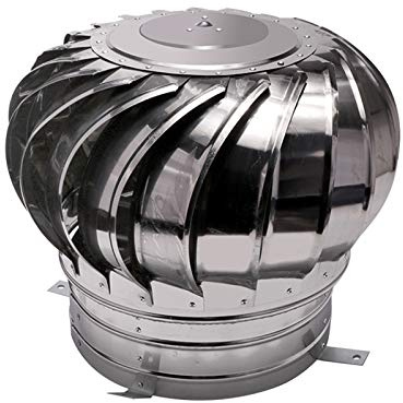 BOHHO Wind Chimney Exhaust Hood Stainless Steel Steady Hood Typhoon Roof Ventilator Rainproof Roof Replacement Balloon Air Outlet, 300mm