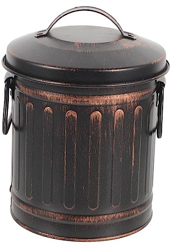 Fireplace Ash Barrel: 0.53 Gallon Ash Bucket with Lid, Coal Storage Container Vintage Black Fireplace Bucket for Firewood And BBQ Charcoal Transfer
