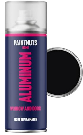 Paintnuts Aluminium Window & Door Paint - RAL-9005 - JET BLACK Satin 400ml Spray Can