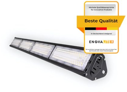 ENOVALITE LED Hallenleuchte 200W 24000lm, 5000K Neutralweiß, IK10 | 120 lm/W, IP65, ENEC, Industrie Hallenstrahler für Werkstatt, Lager und Garage, High Bay Industrielampe