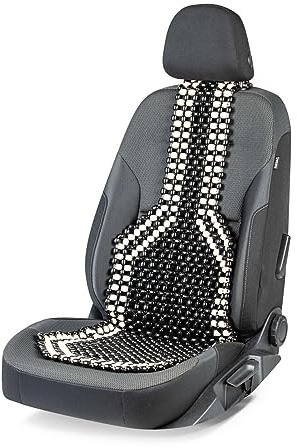 Générique Vintage Ancien Housse De Siège Voiture avec Billes en Bois Noir et Blanc Massage Avant Respirant 128 x 40 cm Voiture