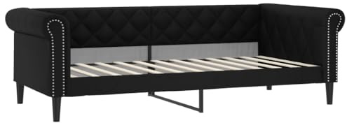 vidaXL Tagesbett Schwarz 90x200 cm Kunstleder
