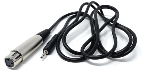 DRUT 2m 3.5mm Mono AUX Jack to XLR Female Socket Microphone Lead Cable | 6.5ft