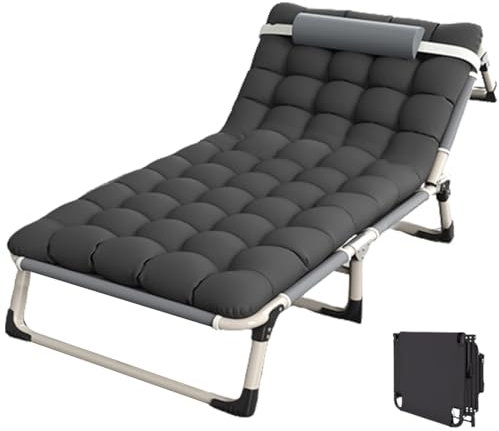 YVYKFZD Feldbett Klappbar für Erwachsene, tragbares Campingbett, 4-Positionen-Klappbett mit Kissen, für Campingzelt-Büro-Reisen im Freien, unterstützt 440 Pfund (Color : 190x75x30cm/74.8x29.5x11.8in