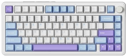 ATTACK SHARK X85 Teclado mecánico con Junta y Perilla, Teclado inalámbrico para Juegos 75% trimodo (BT5.0/2.4G/USB-C) y Acolchado de Cinco Capas, RGB, 5000 mAh, Teclas PBT para Win/Mac (Blanco)