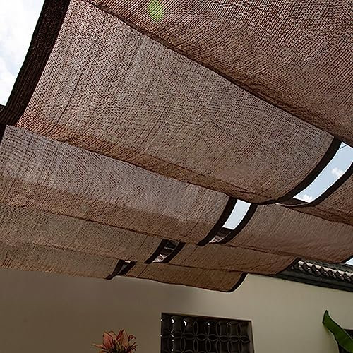 Sonnenschutz terrasse,beschattung für terrassenüberdachung,sonnenrollo terrassenüberdachung,Mit Montagezubehör wie Drahtseilen, geeignet für Balkone, Terrassen, Wintergärten (Color : Brown, Size : 1