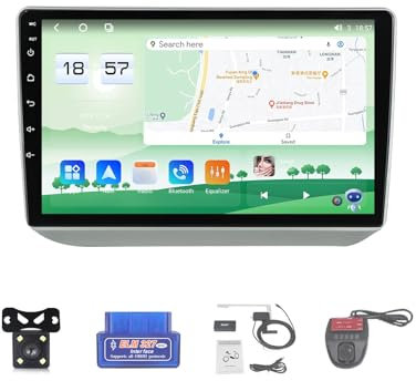 For Skoda Fabia 2007-2014 Car Stereo 2 Din Wireless Carplay Android Auto 10 Full IPS Touchsreen HD Live Rearview/BT 5.0/WIFI/4G SIM/DVR/GPS/SWC/OBD 2/FM AM Radio RDS DAB+DSP(Size:M800S)