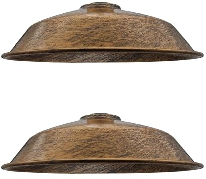 LEDSone Lampenschirm für Decken-/Pendelleuchte aus gebürstetem Kupfer, Metall, Retro-Stil, 26 cm, industrieller Vintage-Look, 2 Stück