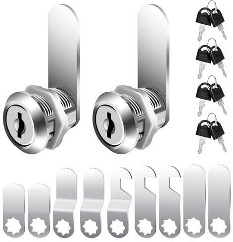 Cerradura Buzon, Bloqueo De Leva, Con 8 Llaves - Incluye 9 Placas De Bloqueo Diferentes, Erradura Para Gabinete de 16 mm/20 mm, Cerradura Para BuzóN Para Puertas, Cajones y Gabinetes