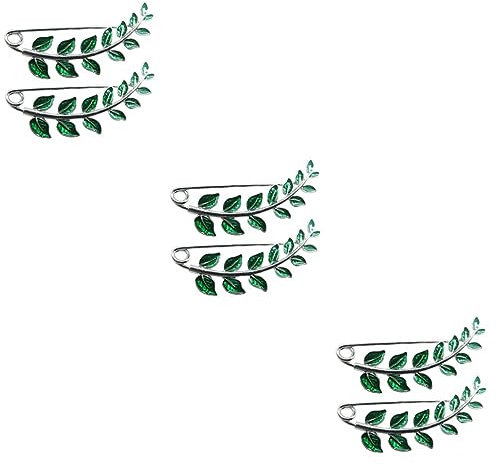 BESTYASH 6 Stk Drip Oil Green Big Pin Brosche haar zubehör bescherung weihnachten Frauen Mantel Brosche Kleiderbrosche broschen für kleidung Ansteckblume mit Blattmuster weibliche Brosche