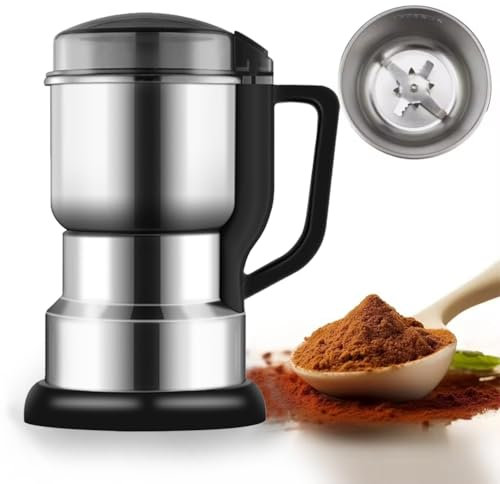 XoTiq Stainless Steel Grain Mill Electric, 400g Multifunction Smash Machine, Pulverizer Food Grade - Commercial Motor Grinding Stone Mill for Grinding Grains, Roots, Flour