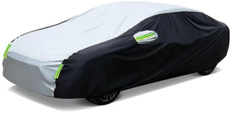 Vollgarage Autoplane Kompatibel mit SUV-Fließheck-Limousine, Auto-Außenseite, zweifarbige Abdeckung, Sonnenschutz, staubdichter Schutz mit reflektierenden Streifen, universell(XXL)