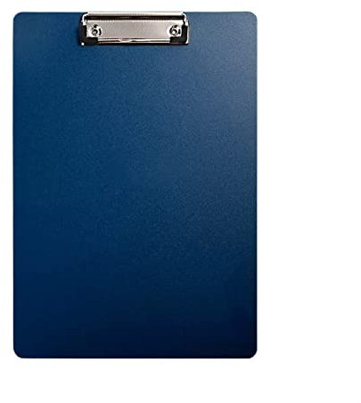 Basics Lot de 5 planchettes à pince en bois dur avec clip en métal pour CV/entretien/dossiers en plastique Bleu