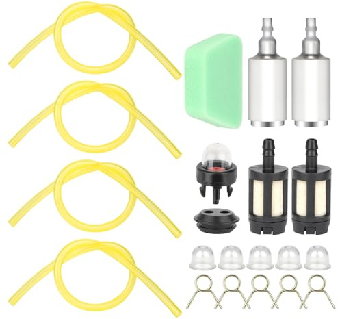 iaHOME 20 Stück Universal Benzinfilter Kit, Benzinschlauch Dichtung, Universal Kraftstoffleitung, Primer Bulb, Gummitülle Dichtung, für Freischneider, Trimmer, Mower, Heckenschere