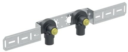 Geberit FlowFit Anschlusswinkel 90° vormontiert 2-fach, gedämmt, 20 mm x 1/2, AD: 153 mm